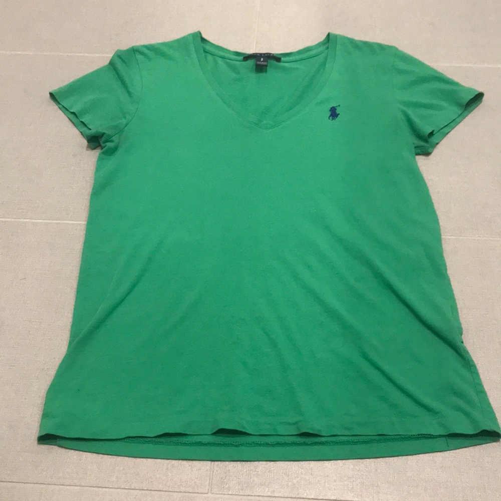 Green V-neck Ralph Lauren